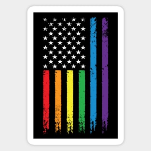 LGBT Rainbow American Flag | LGBTQ 4th of July | Gay Pride Month Magnet